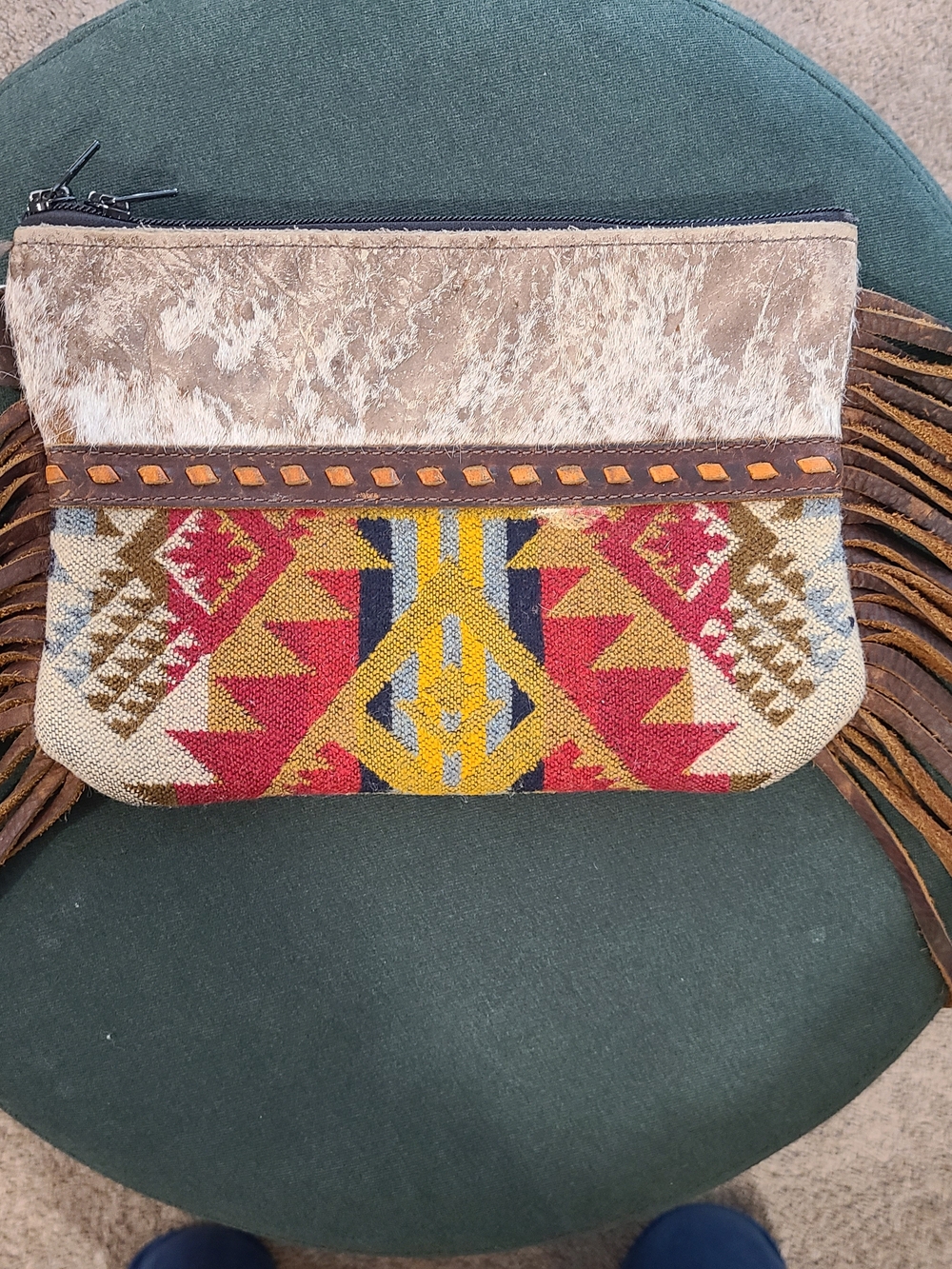Pendleton Fringe Handmade Wristlet